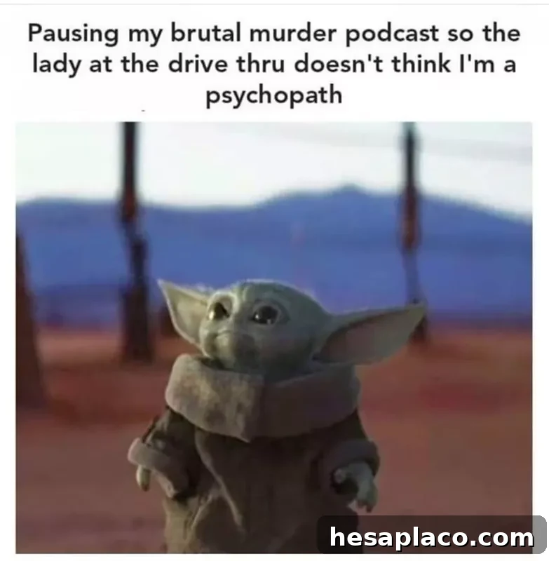 Cute Baby Yoda podcast meme