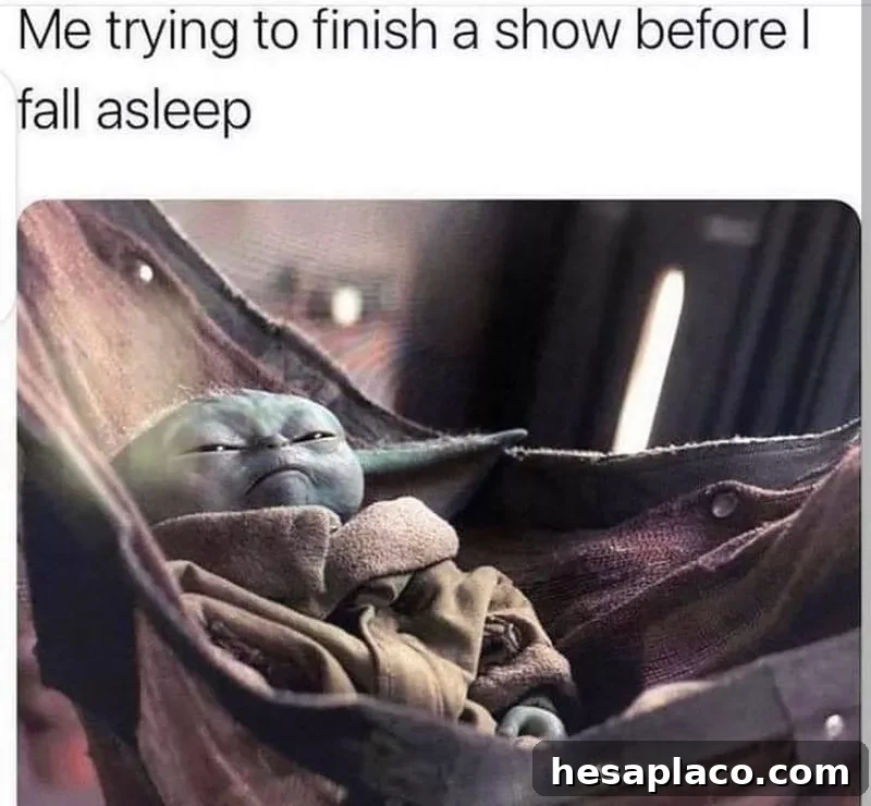 Baby Yoda napping