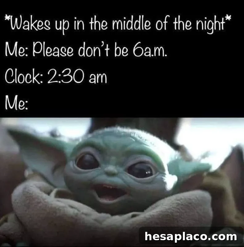 Funny sleeping Baby Yoda meme