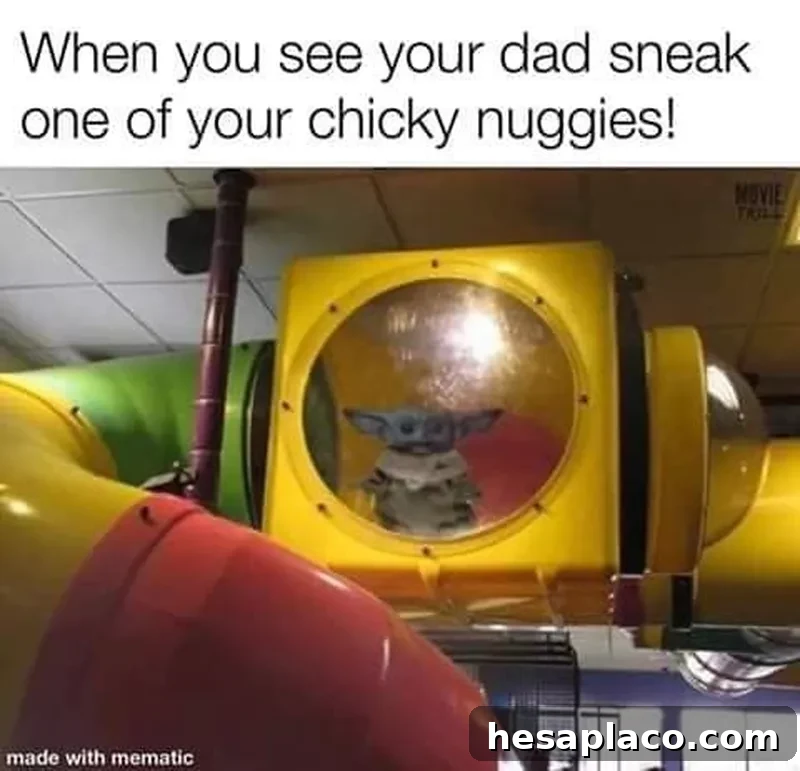 Angry Baby Yoda at a play place