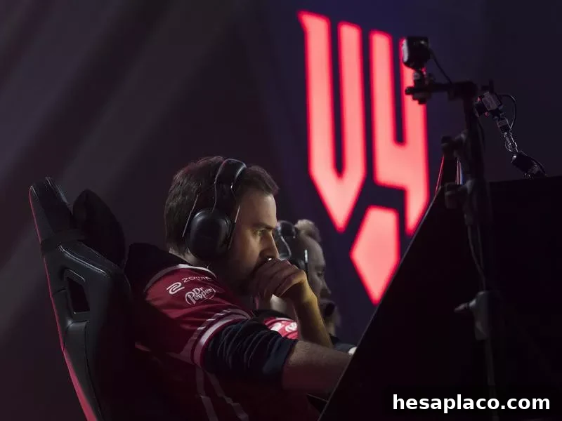 A member of Team Mousesports competes in final round of Counter-Strike Global Offensive