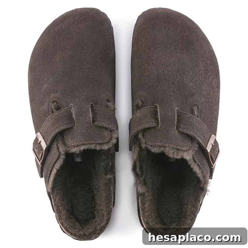 Birkenstock Boston Shearling Suede Leather