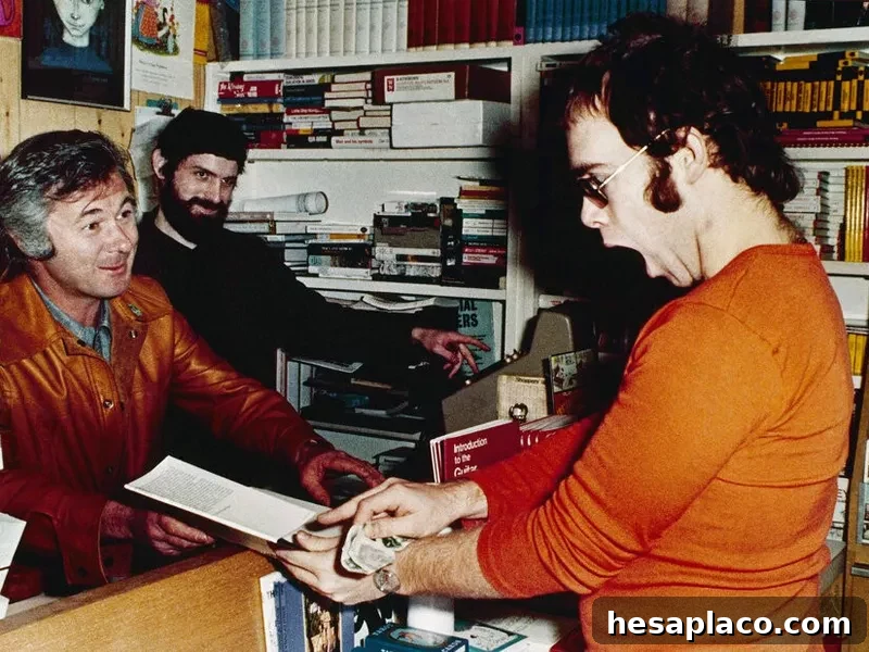 Elton John at a book store