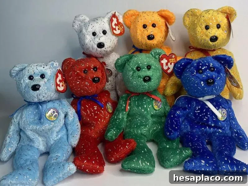 Colorful beanie babies collectors want