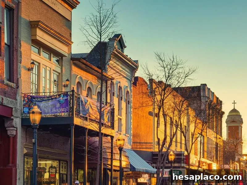 Historic Downtown Mobile Alabama USA at Sunset