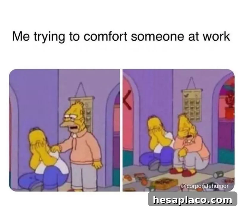 Simpsons comforting someone meme