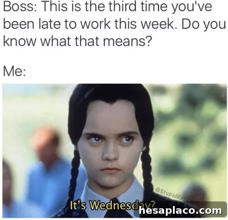 Wednesday late meme