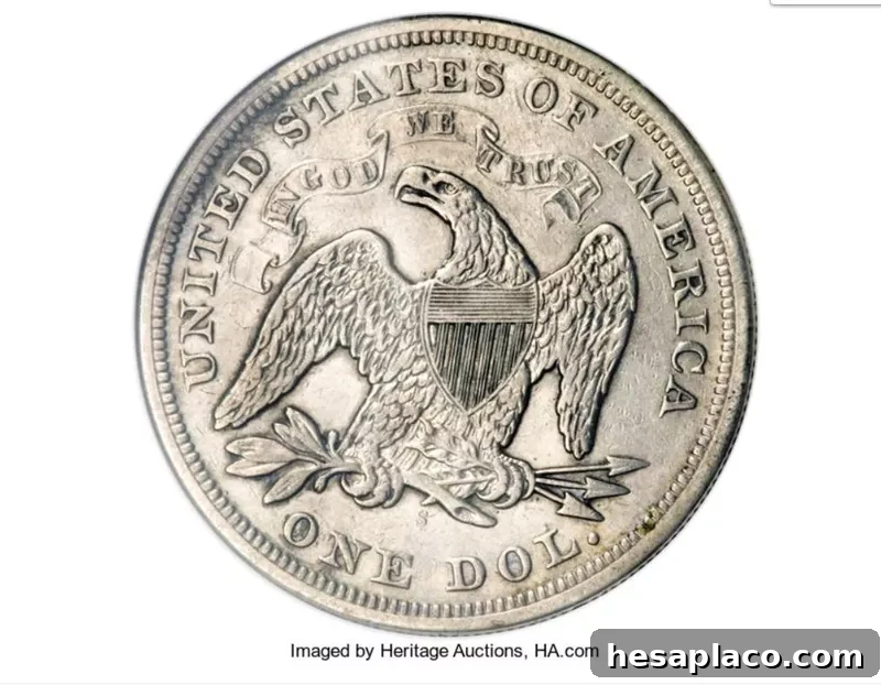 1870-S Seated Silver Dollar