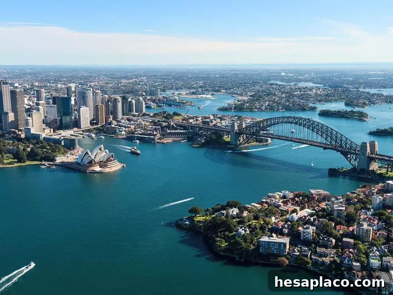 Aerial View of Sydney Harbour in Australia