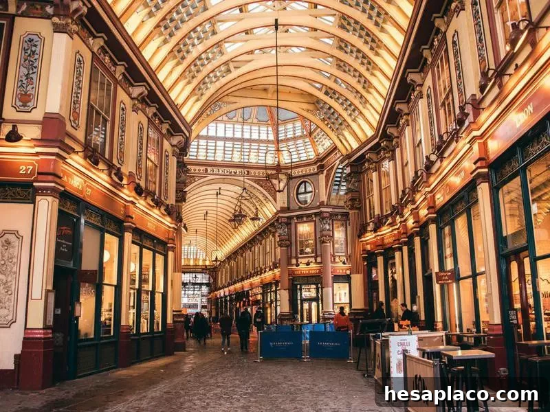 Leadenhall market in London, England, 2018