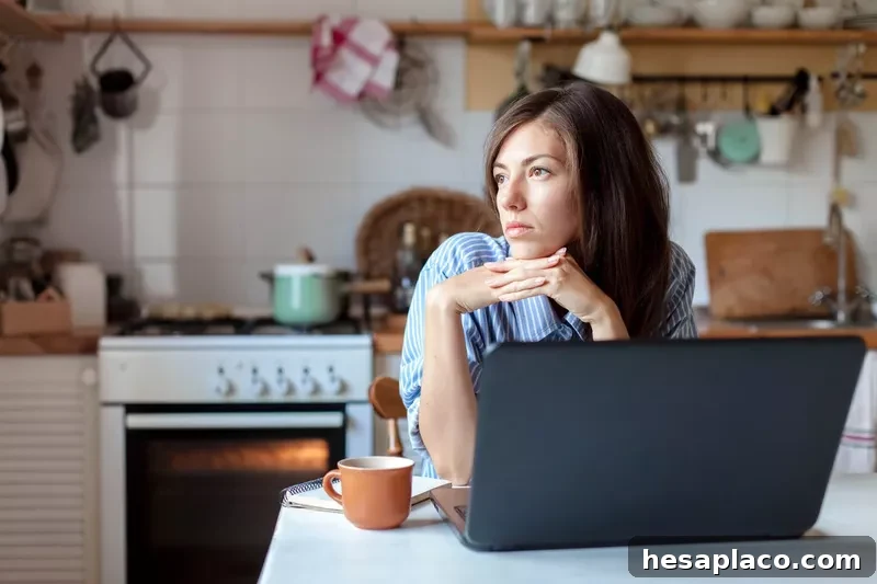 Woman working on a laptop