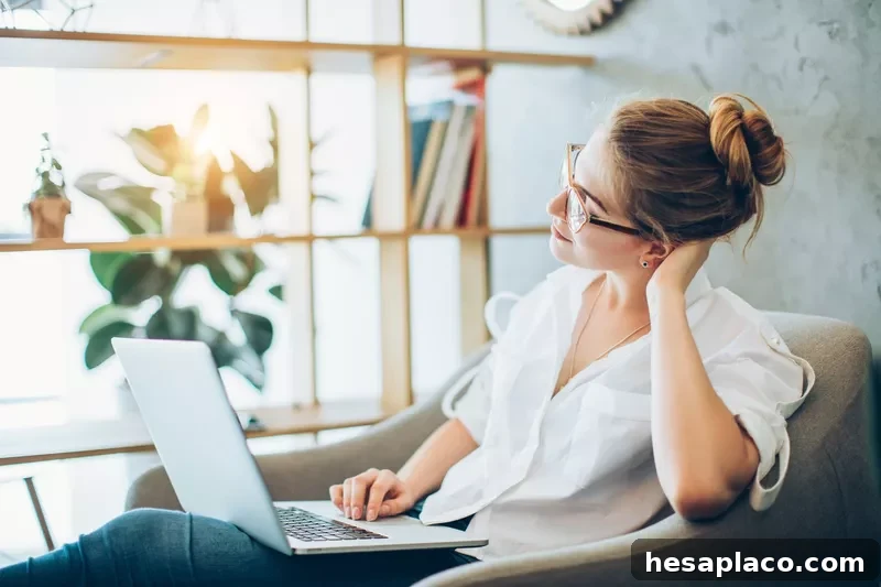 Young woman working in an alternative office