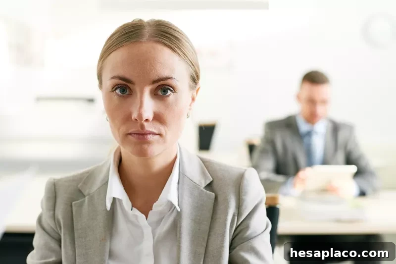 Woman staring at camera