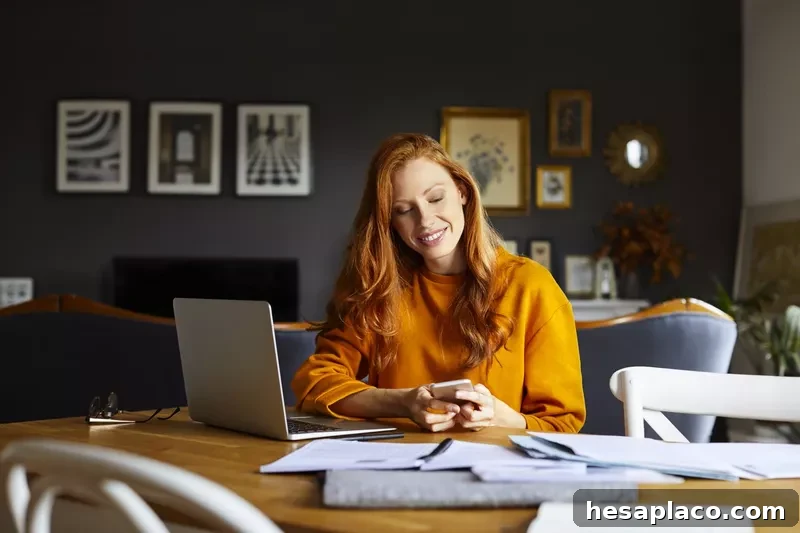 Woman bookkeeper working from home