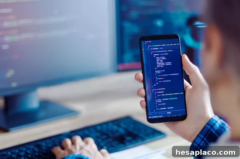 Mobile developer, freelancer working at home