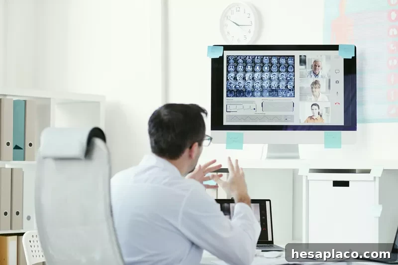 Radiologist working from home
