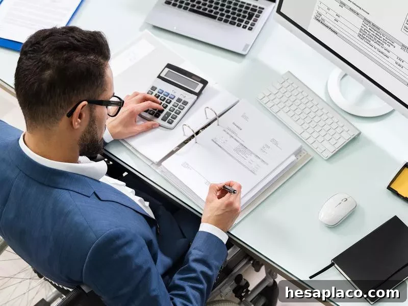 Accountant working at a desk