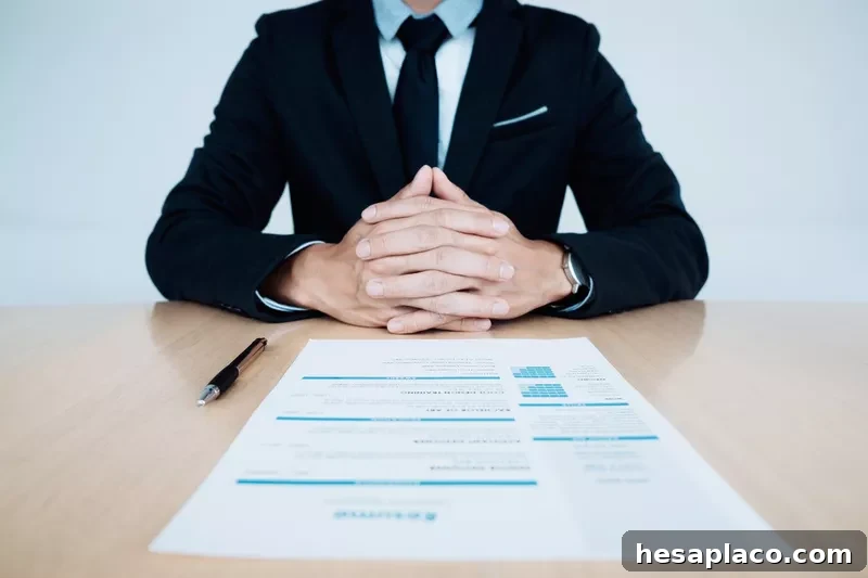 Business job interview with resume on the table