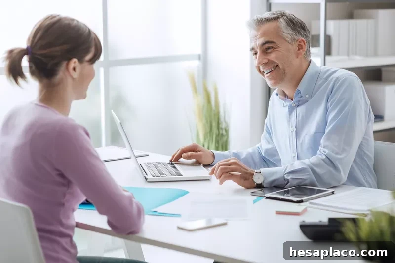 Adviser meeting with a customer