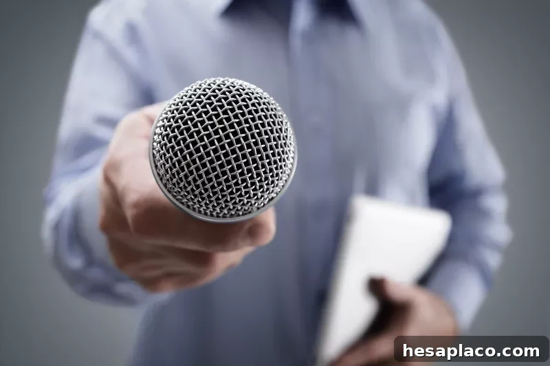 Interview with microphone