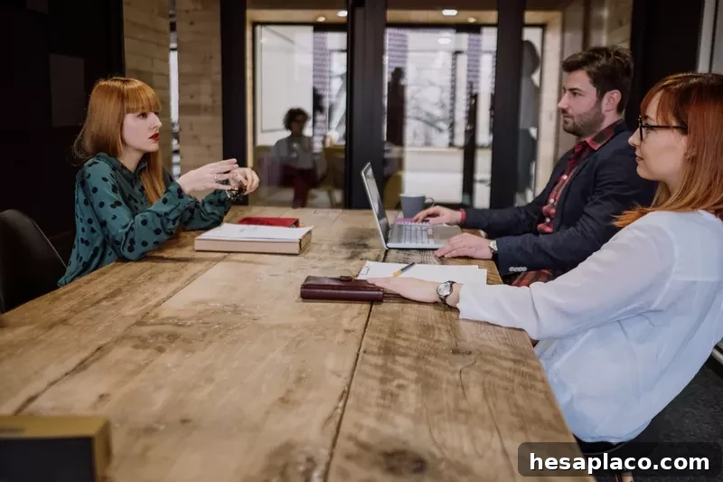 People talking during a job interview
