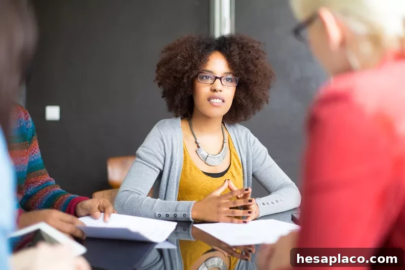 Businesswoman interviewing for a job