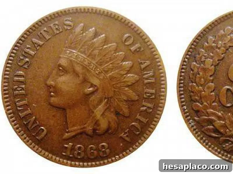 1868 indian cent valuable