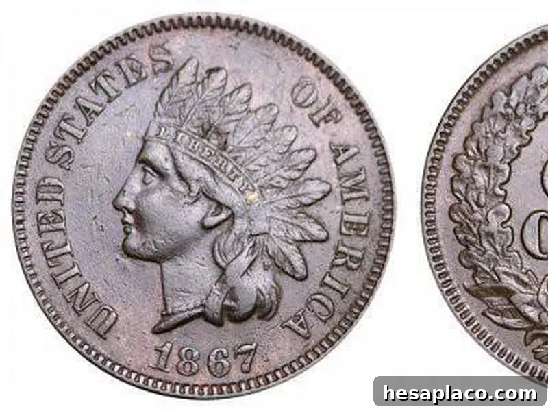 1867 Indian Head Penny