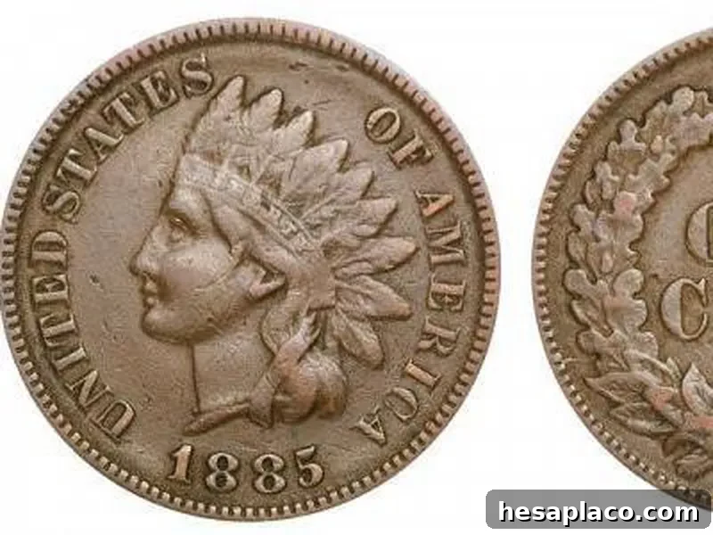 1885 Indian Head Penny with value