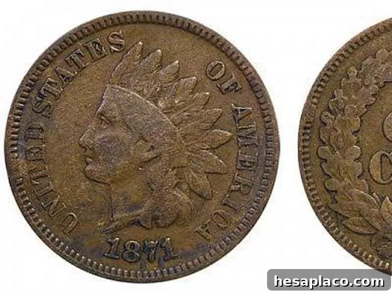 1871 Indian Head Cent (Bold N)