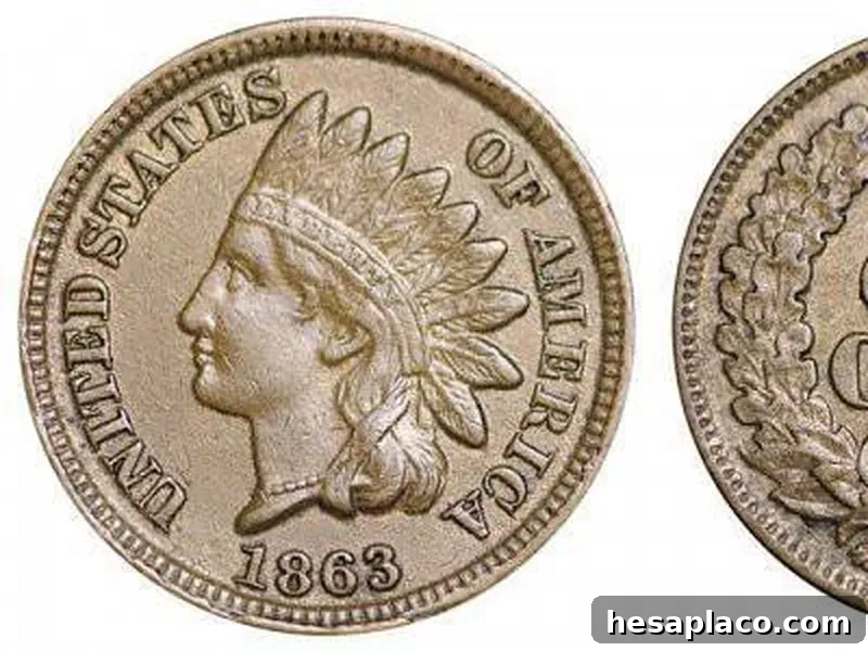 1863 Indian Head Penny