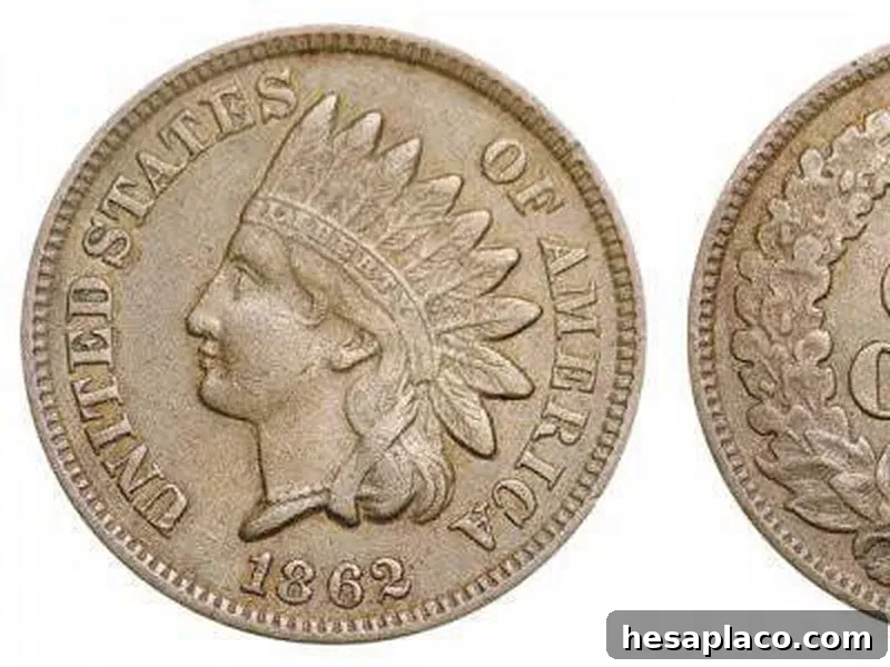 1862 Indian Head Penny