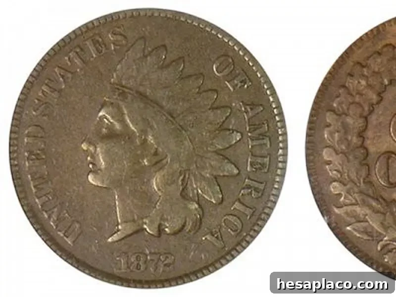 1872 Indian Head Cent (Shallow N)