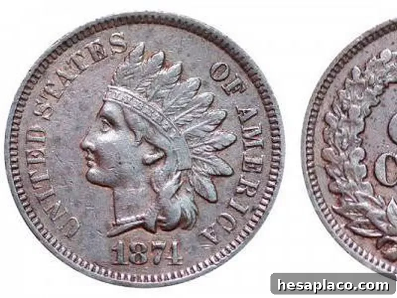 1874 Indian Head Cent