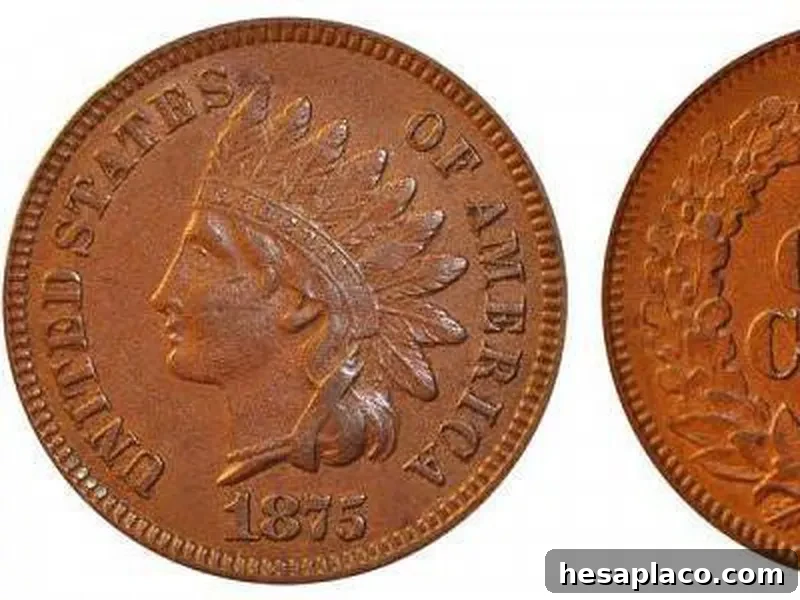 1875 Indian Head Penny