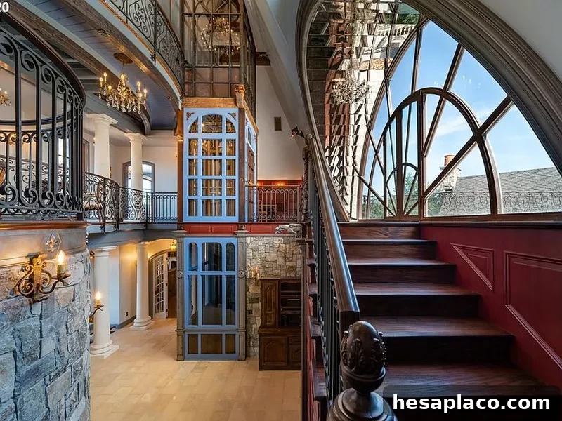 Intricate stairs in house