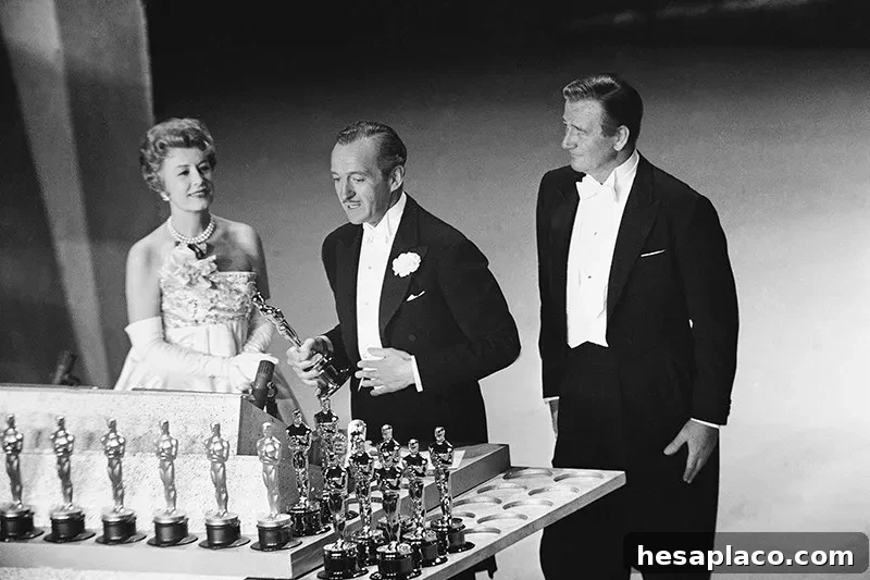 David Niven, Irene Dunn and John Wayne