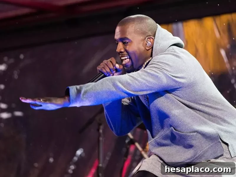 Kanye West performing