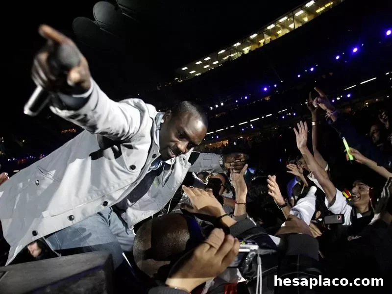 Akon performing