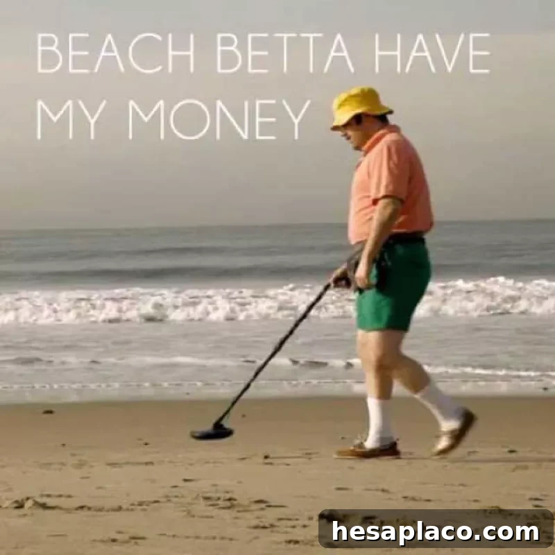 Metal detector at beach
