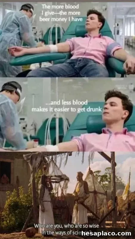 Giving blood for beer money