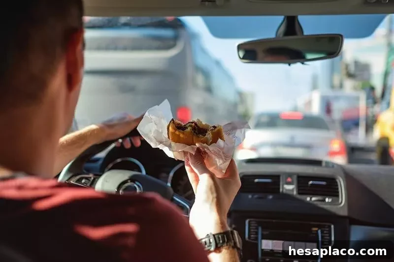 Eating a burger