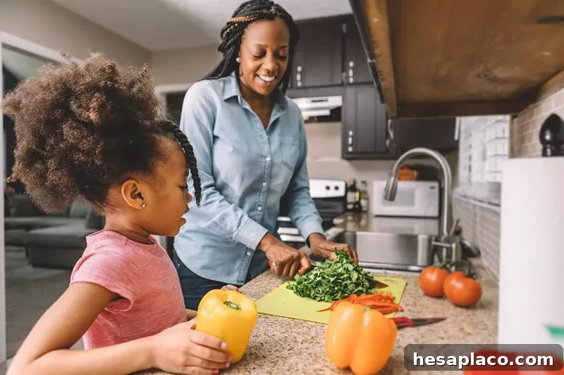 Chopping greens at home