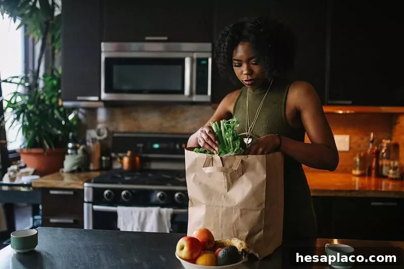 Bag full of groceries