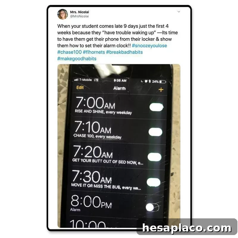 Alarm schedule