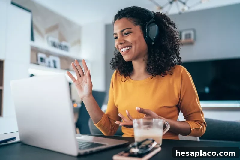 Worker at a computer at home
