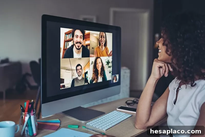 Woman on video conference