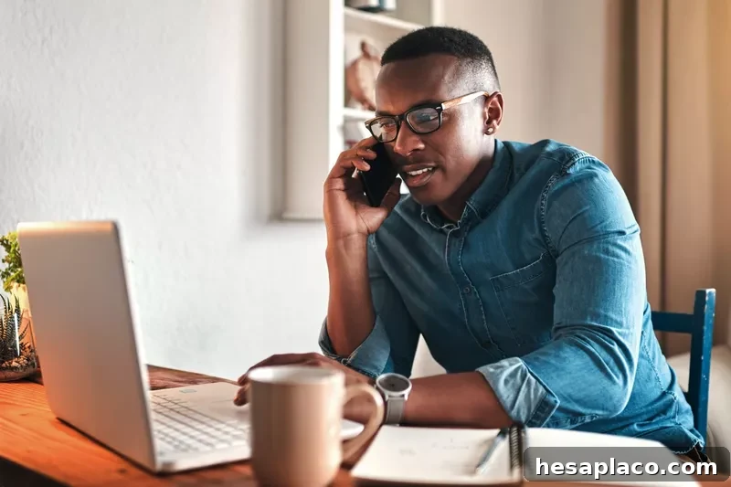 Man working in a home office