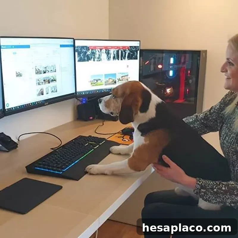 Dog learning computers