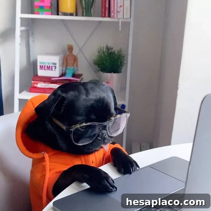 Pug at work